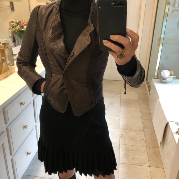 McGinn leather motorcycle jacket, Sz S - Picture 6 of 13